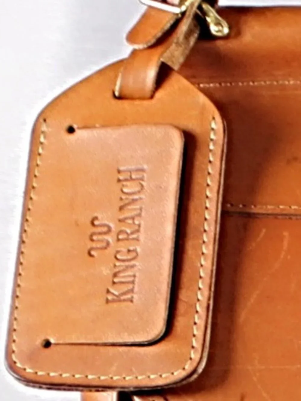 King Ranch Leather Briefcase Large Cognac Brown Executive Business Bag Luggage